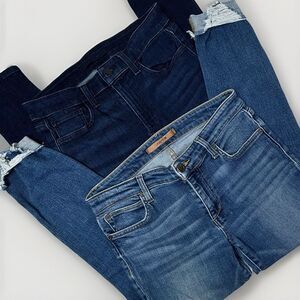 2 Joe's Jeans Flawless Skinny Womens 27 Ankle‎ Cropped Blue Denim LOT EUC